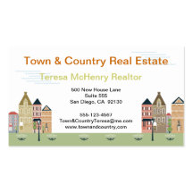 Quaint Village Street Real Estate Business Cards