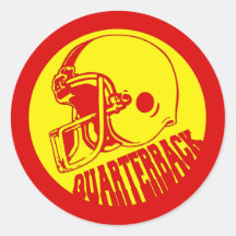 Quarterback Round Stickers