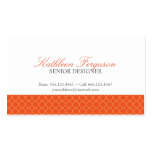 Quatrefoil orange yellow clover modern pattern business card template