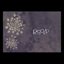 Queen Anne's Lace Purple Wedding Reception RSVP invitations