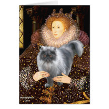Queen- Blue Smoke Persian cat Cards