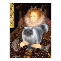 Queen- Blue Smoke Persian cat Post Cards