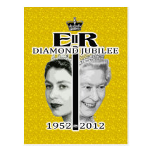 Queen Diamond Jubilee Gold Postcard