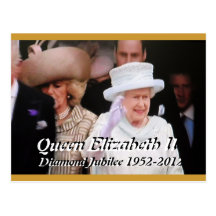 Queen Elizabeth Diamond Jubilee portrait postcard