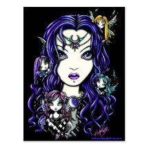 Queen Fae Dark Faery Goddess postcard