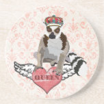 Queen King Julian Pink Damask  Coaster coasters