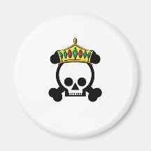 Queen king skull fridge magnet