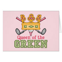 Queen of the Green Golf Greeting Card