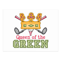 Queen of the Green Golf Postcard