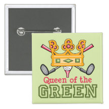 Queen of the Green Golfer Button