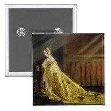 Queen Victoria in Her Coronation Robe, 1838 (oil o Buttons