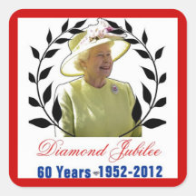 Queens Diamond Jubilee 60 Years Stickers