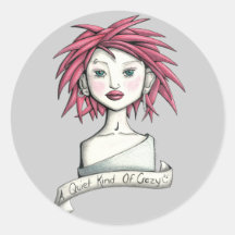 quiet kind of crazy colour round stickers