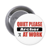 Quiet Please Archer At Work Pinback Button