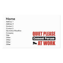 Quiet Please Cement Person At Work Business Card Template