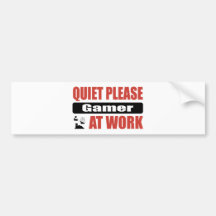 Quiet Please Gamer At Work Bumper Stickers