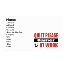 Quiet Please Gamer At Work Business Card Template