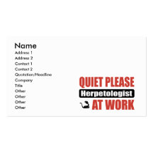Quiet Please Herpetologist At Work Business Card Template