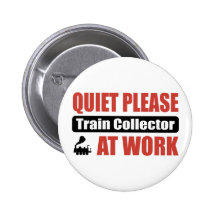 Quiet Please Train Collector At Work Pins