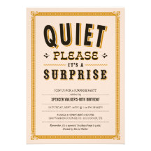 Quiet Vintage Surprise Party Invitations