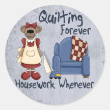 Quilting Forever Round Sticker
