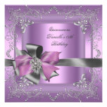 Quinceanera 15th Birthday Party Lilac Pink Silver Personalised Invitations