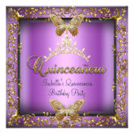 Quinceañera 15th Pink Purple Gold Butterfly Invite