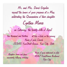 Quinceanera Beautiful Bougainvillea Flowers Personalized Announcement