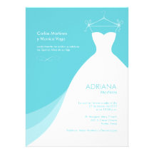Quinceañera Vestido Azul Invitaciones Custom Invites