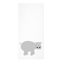 Quirky and cute cartoon hippo t-shirts and gifts. custom rack card