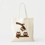 Quirky Owls Out On A Limb Canvas Bags