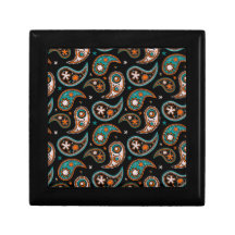 Quirky Paisley Turquoise and Orange Gift Boxes