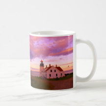 Quoddy Head Lighthouse Lubec Maine Sunset Mugs
