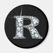 "R" Diamond Bling Magnet
