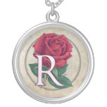 R for Rose Flower Monogram Custom Jewelry