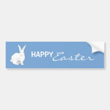 Rabbit blue Easter Bumper Sticker
