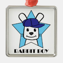 Rabbit Boy Christmas Ornament