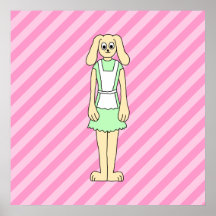 Rabbit Dressed as a Waitress. Poster