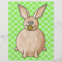 Rabbit eating a flower. full color flyer
