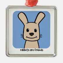 Rabbits Are Friends Christmas Ornaments