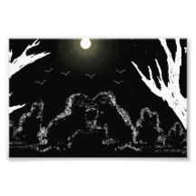rabbits in dark photo art