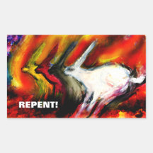 Rabbits of the Apocalypse Rectangular Stickers