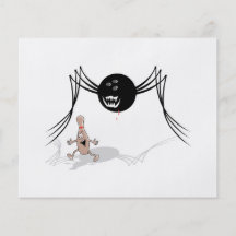 rabid bowling ball spider chases pin personalised flyer
