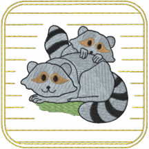 Raccoons Embroidered Hooded Sweatshirt