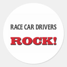 Race Car Drivers Rock Round Sticker