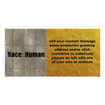 Race: Human Photo Card Template