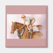RaceHorse WaterColor Refrigerator Magnet