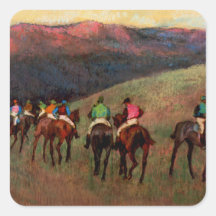 Racehorses in a Landscape jockeys horse art Degas Sticker
