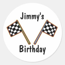 Racing Chequered Flags Birthday Sticker