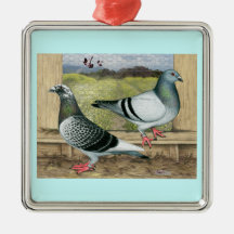 Racing Homers in Loft Christmas Ornament